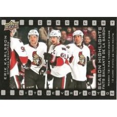 SH-4 Erik Karlsson Season Highlights Checklist Insert Set Tim Hortons 2015-2016 Collector's Series